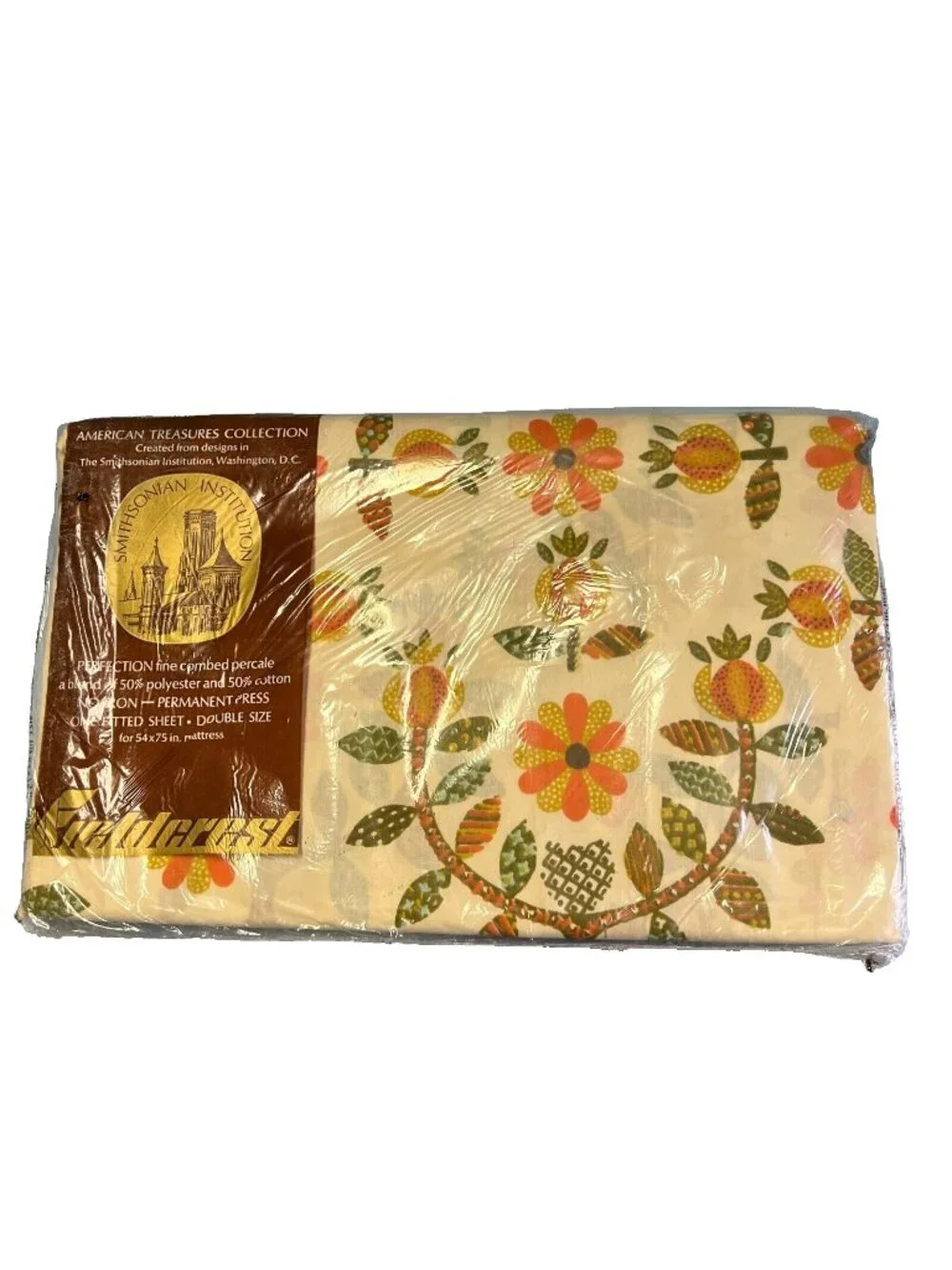Vintage NOS Fieldcrest Double Fitted Sheet Patience Rose American Treasures